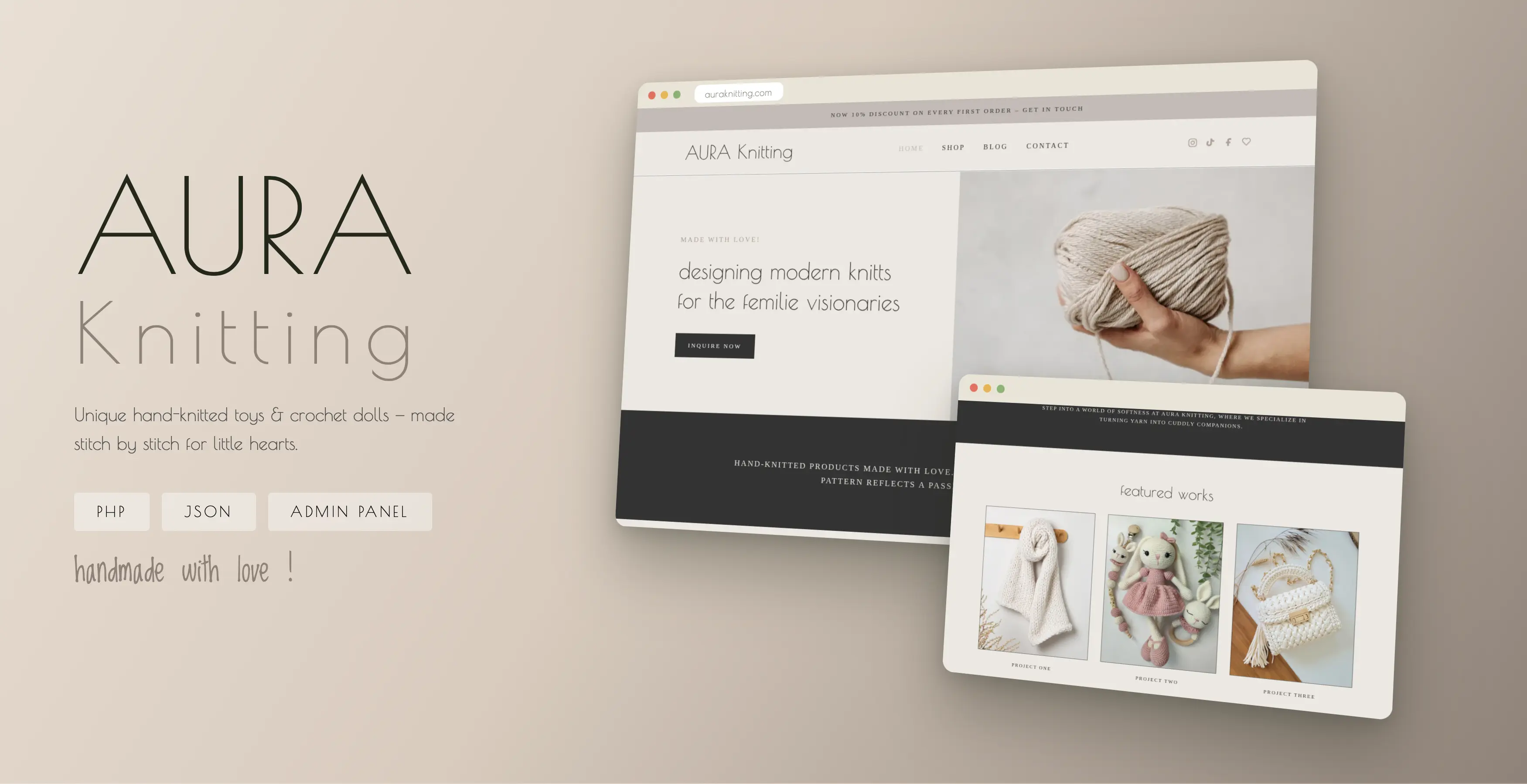 AURA Knitting spletna stran